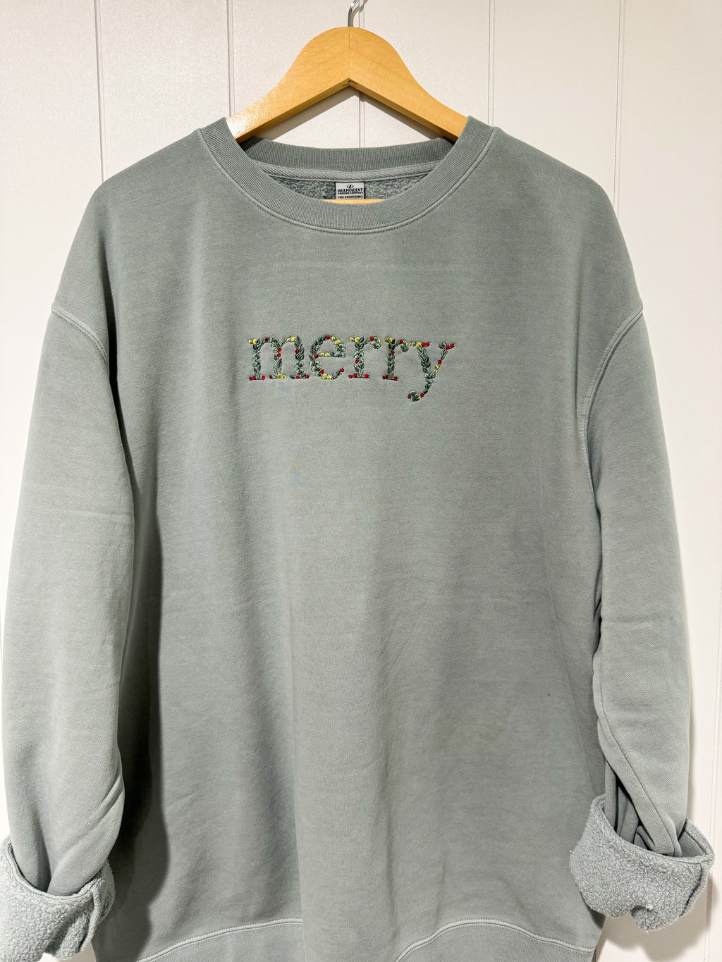 Merry Floral Embroidered Sweatshirt